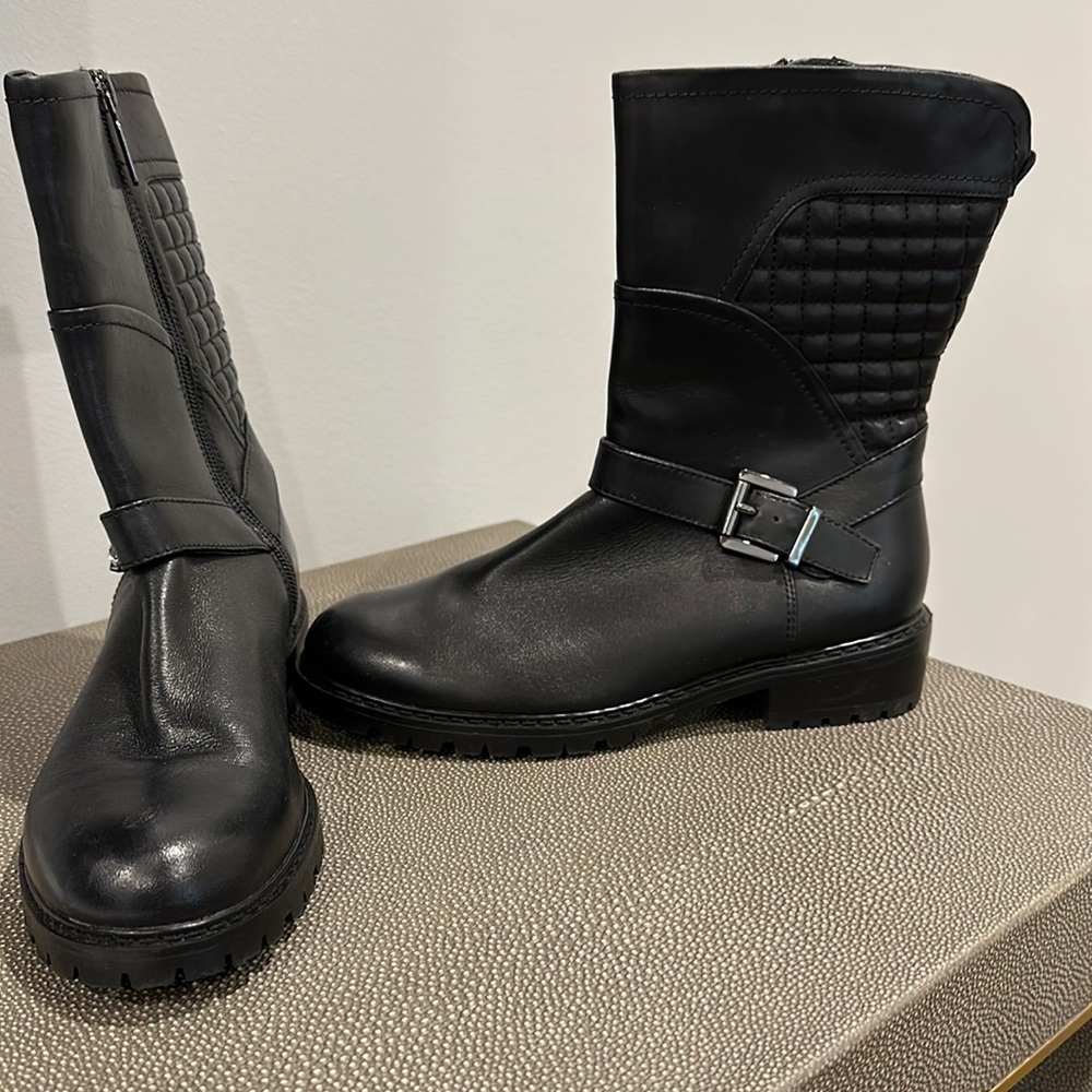 Blondo leather upper moto boots